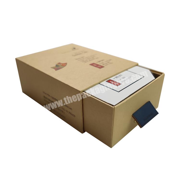luxury recycle brown kraft paper drawer gift boxes natural unfinished wholesale eco friendly package for jar