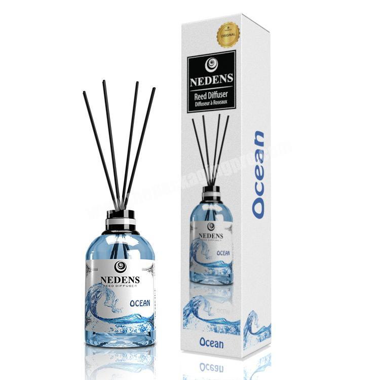 luxury white and black reed diffuser box packaging empty
