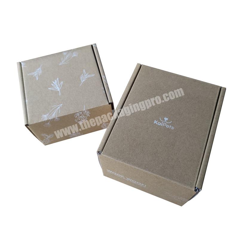 natural brown kraft gift corrugated paper shipping mailer boxes craft with white printing custom design logo