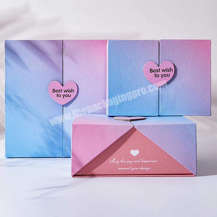 paper box gift boxluxury design packaging  perfume double opening gift box set packaging with ribbon custom logo mystery box