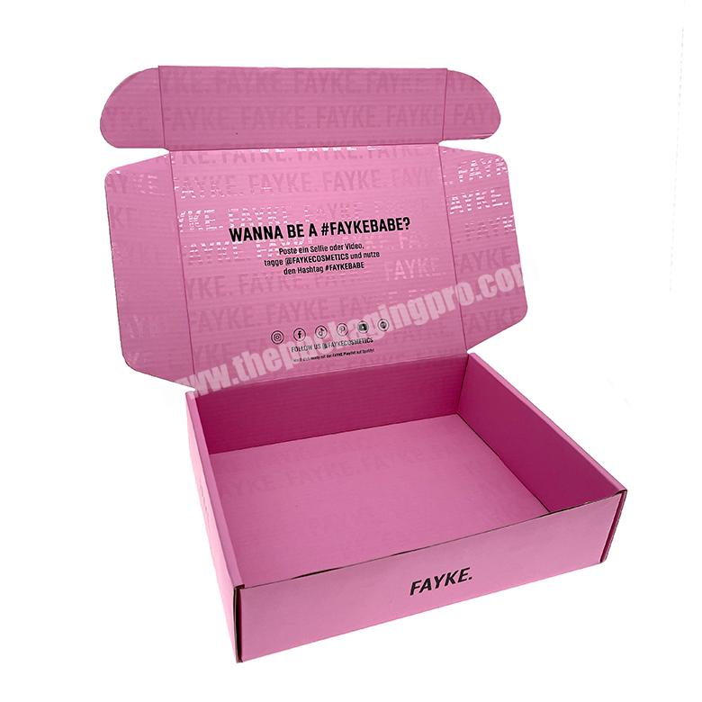 plain white eco friendly packaging mail boxes paper kraft pink black printing corrugated custom mailing mailer box