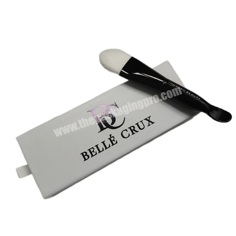 recycled paper stock drawer type box pull out white box packaging for makeup brush foam inlay