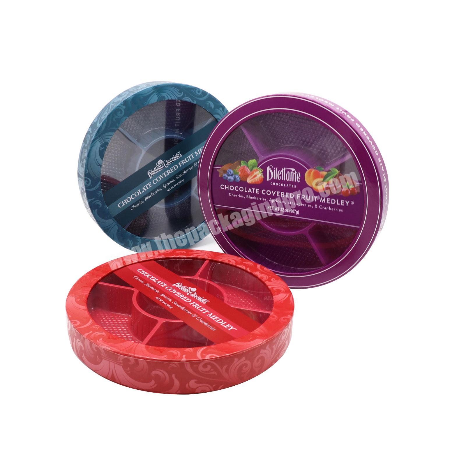 round luxury chocolate boxes  packaging with window homemade chocolate covered fruit packing box  plastic tray boxes sweet candy