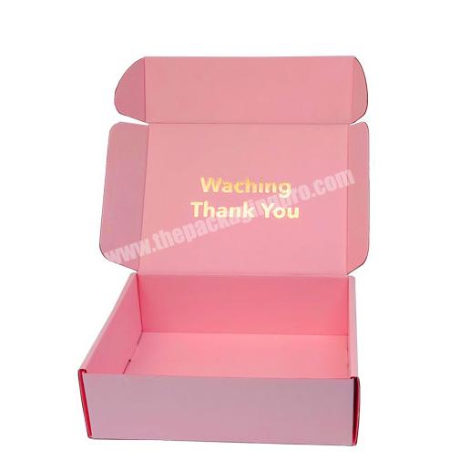 wholesale Eco Friendly Corrugated Cardboard Packaging Mailer Mail Custom Shipping Boxes Pink