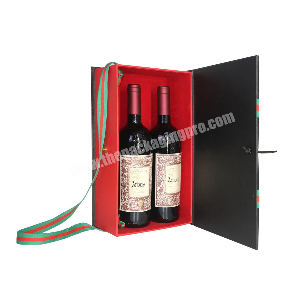 wholesale custom logo packaging box wine 2 bottle box luxury wine set gift box