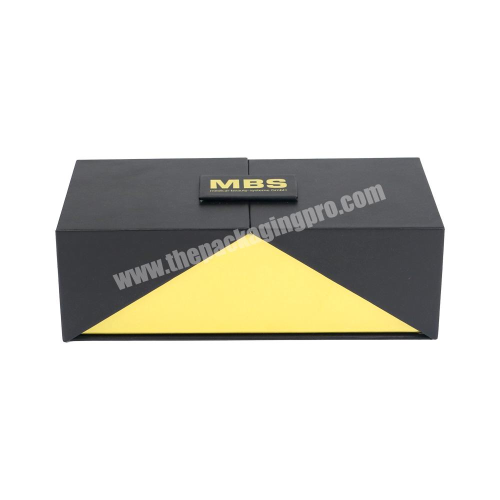 wholesale custom paper packaging boxes cosmetic black magnetic gift box luxury