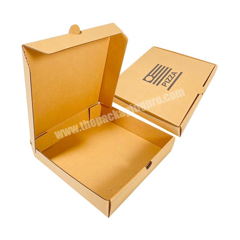 wholesale custom printed cheap Kraft paper corrugated cardboard 12 inch pizza packaging boxes with logo