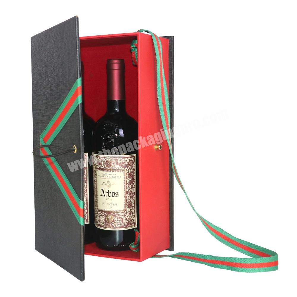 wholesale factory price luxury wine leather packaging box custom gift wine box