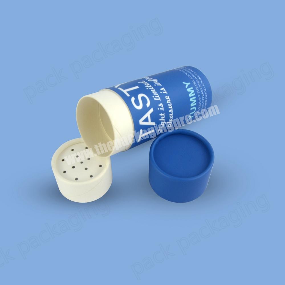 40ml Recyclable Rigid Cardboard Powder SHAMPOO Paper Tube Bottles for Loose Powder Round Box Packaging with Top Shaker