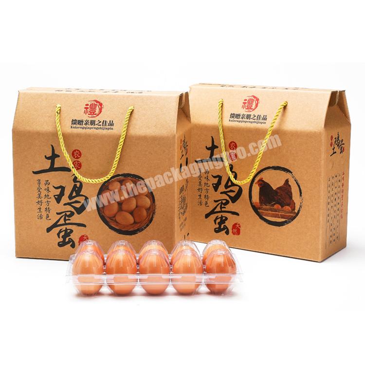 61012 Packs Egg Tray Carton Thick Kraft Cardboard Gift Box Black Printing Customized Egg Packaging Box