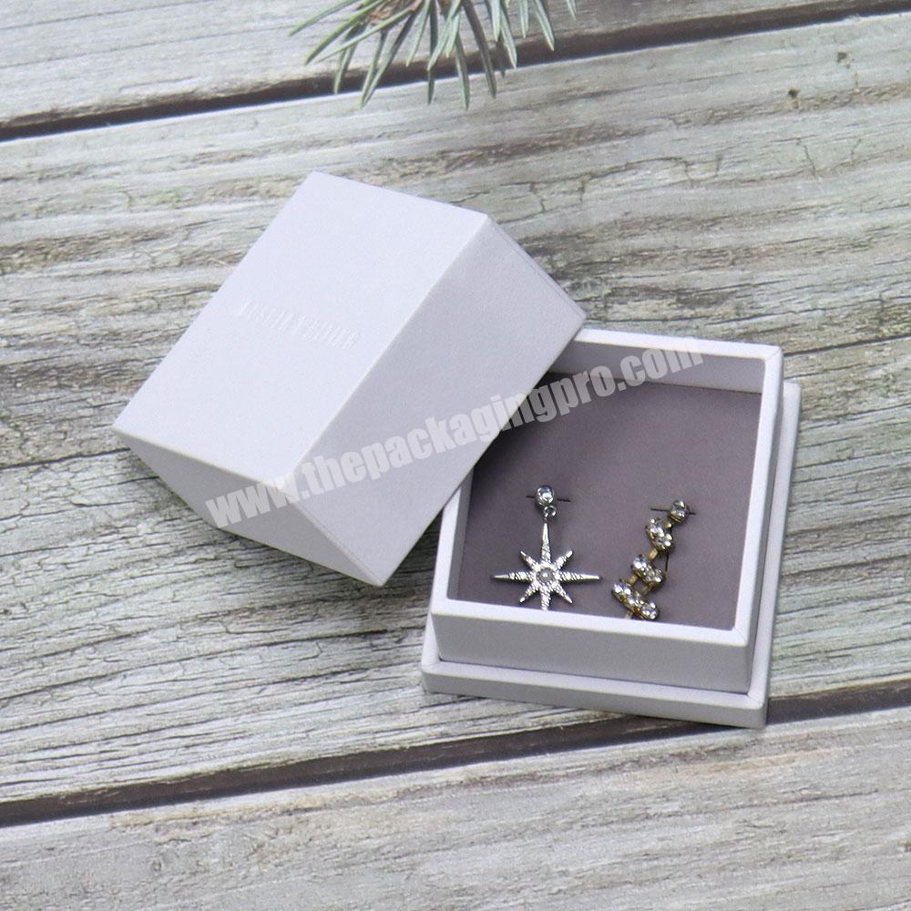 Advanced custom fashion ring earrings storage jewelry travel case white small jewelry box stud earrings gift packaging box