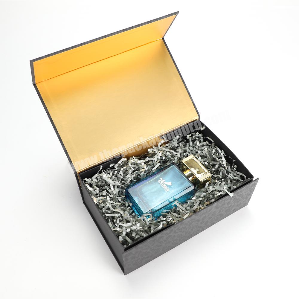 Black Surprise Cardboard Magnetic Fast Small Origami Display Mini Cardboard Paper Perfume Cosmetic Gift Folding Box