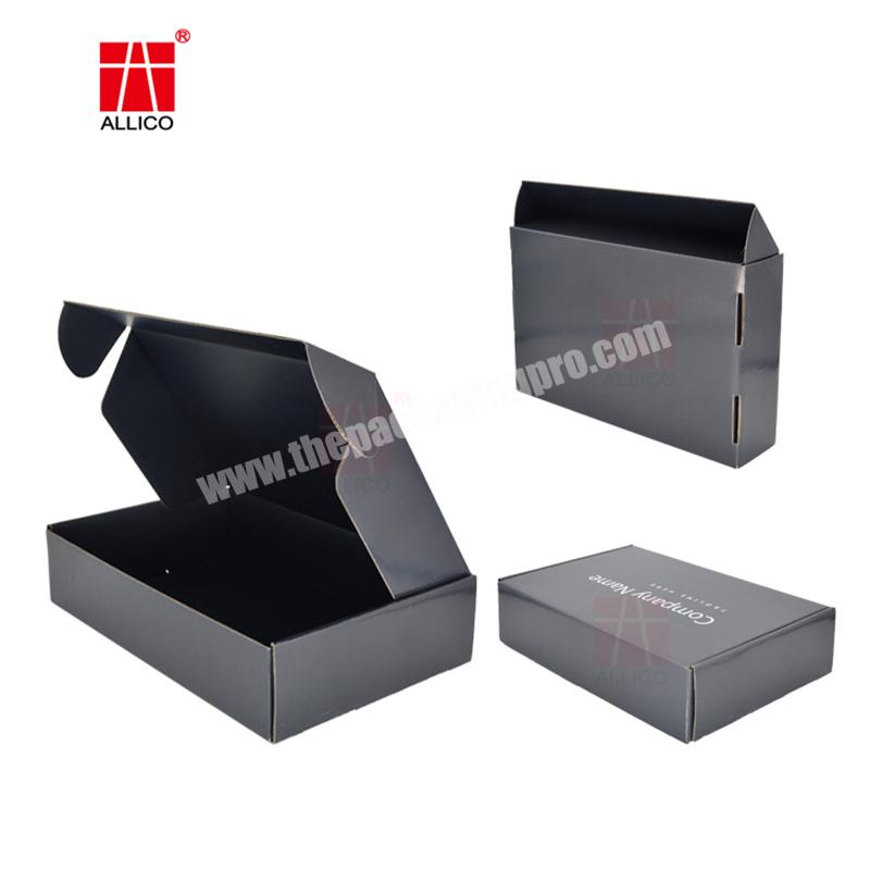 Black Wholesale Custom Printed Logo Mailer Shipping Box Clothing Corrugated Paper Underwear Board  Recycled