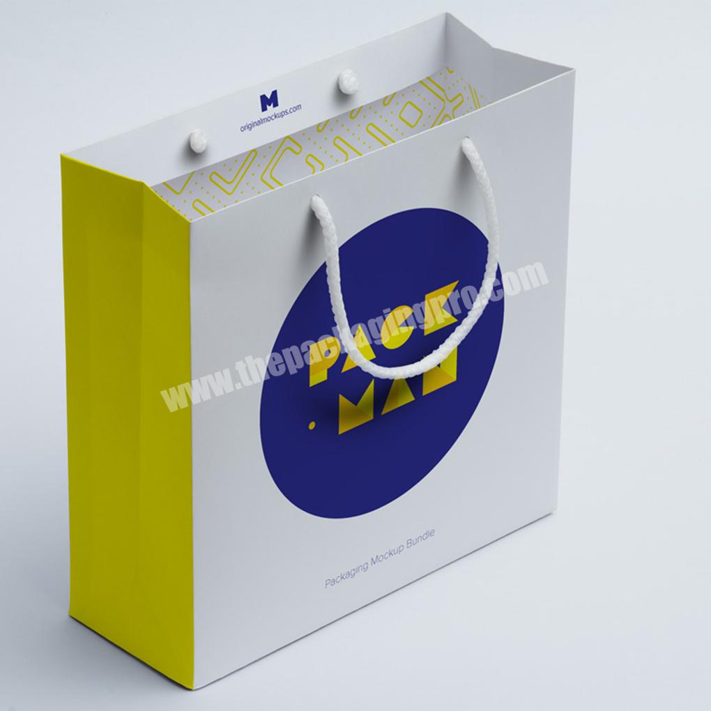 Bolsa De Papel Paper Bag With Logo Luxury Black Clothes Store Retail Packaging Gift Carry Bags Boutique Shopping Biodegradable