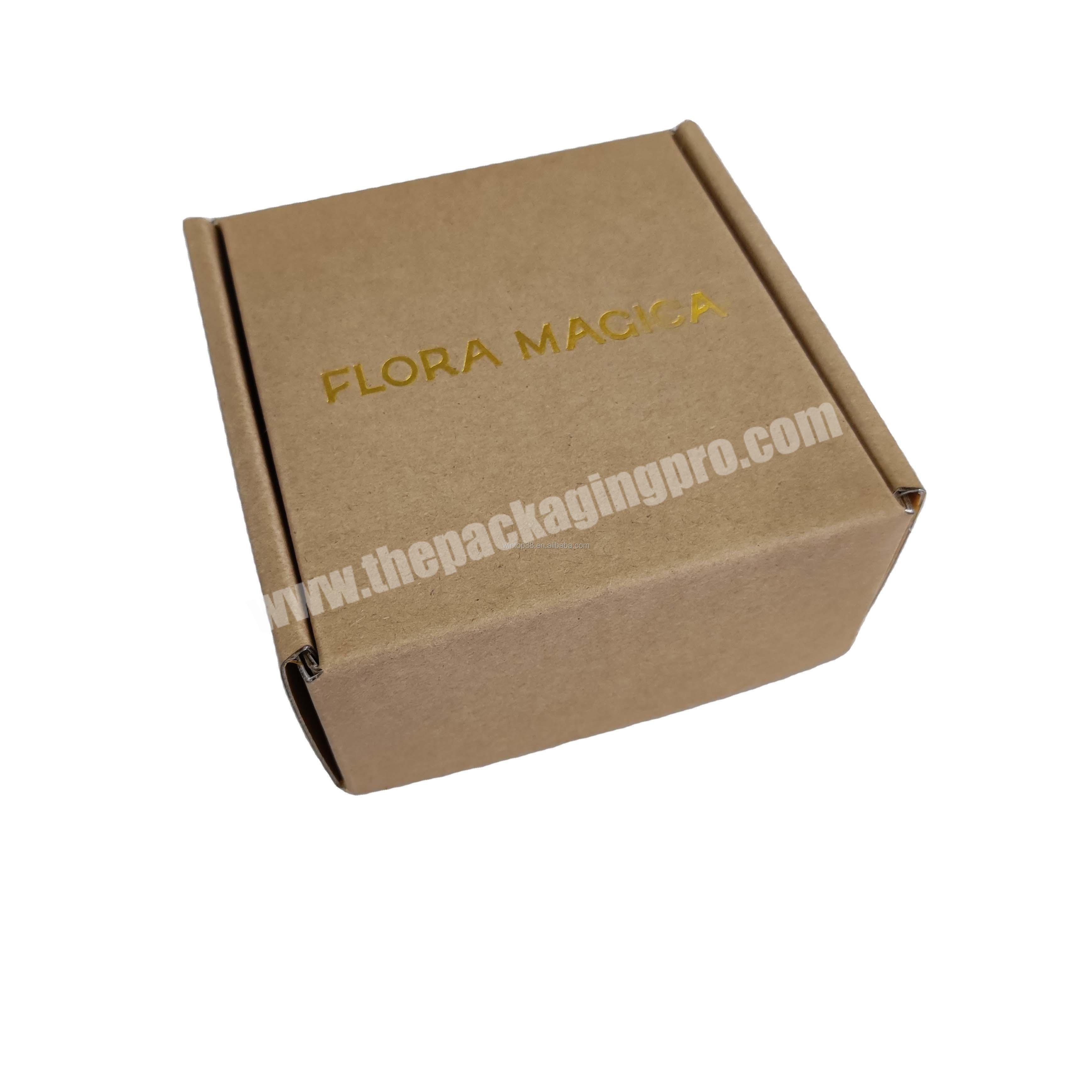 Cardboard mail box carton with business logo printed on the outside