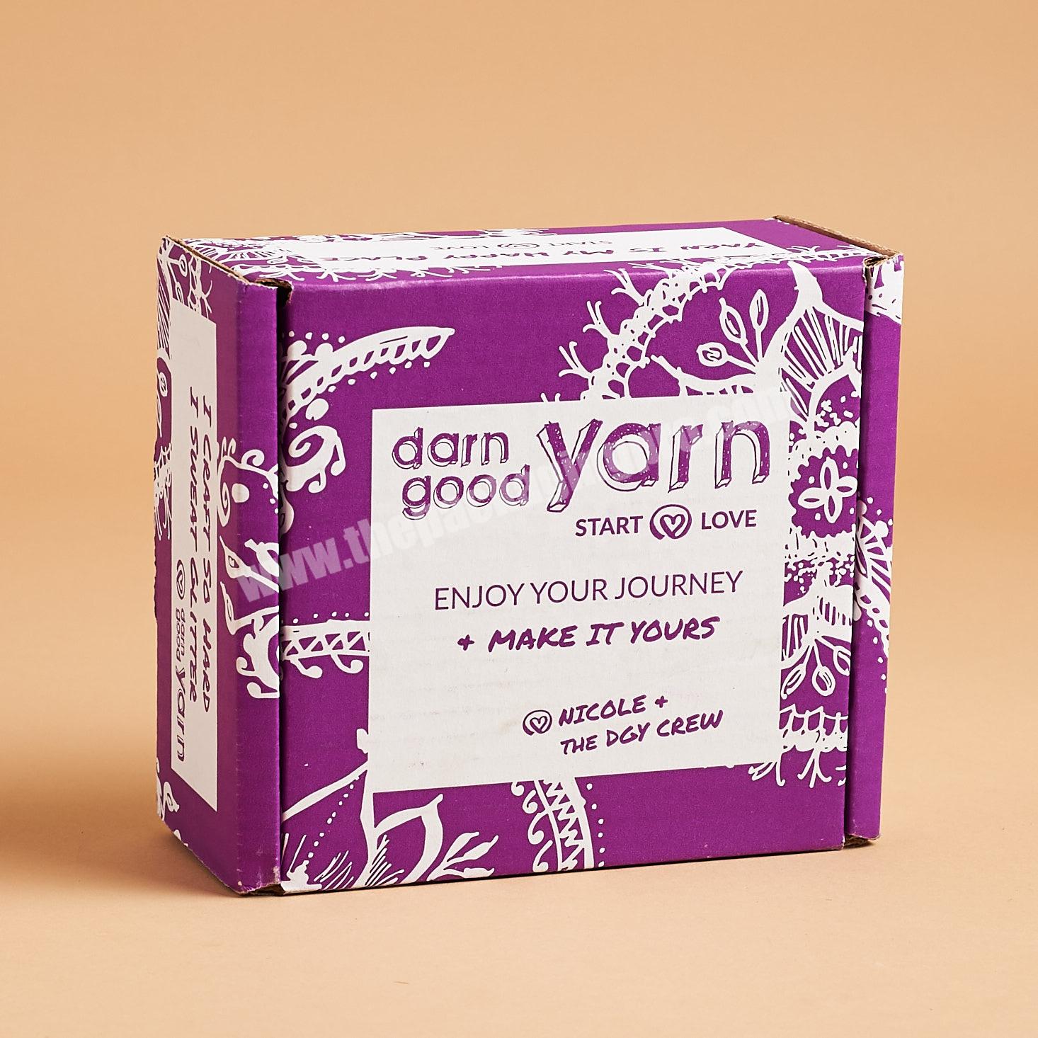 Cheap Small Natural Color Purple Ecommerce Shipping Box, Custom Logo Printed Paper Packaging Mailer Box Kraft Eco Cartons