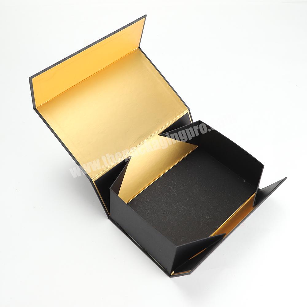 Cheapest Collapsible Paper Rigid Magnet Closure Gift Cardboard Medium Folded Black Garment Packaging A Folding Box For Clothes
