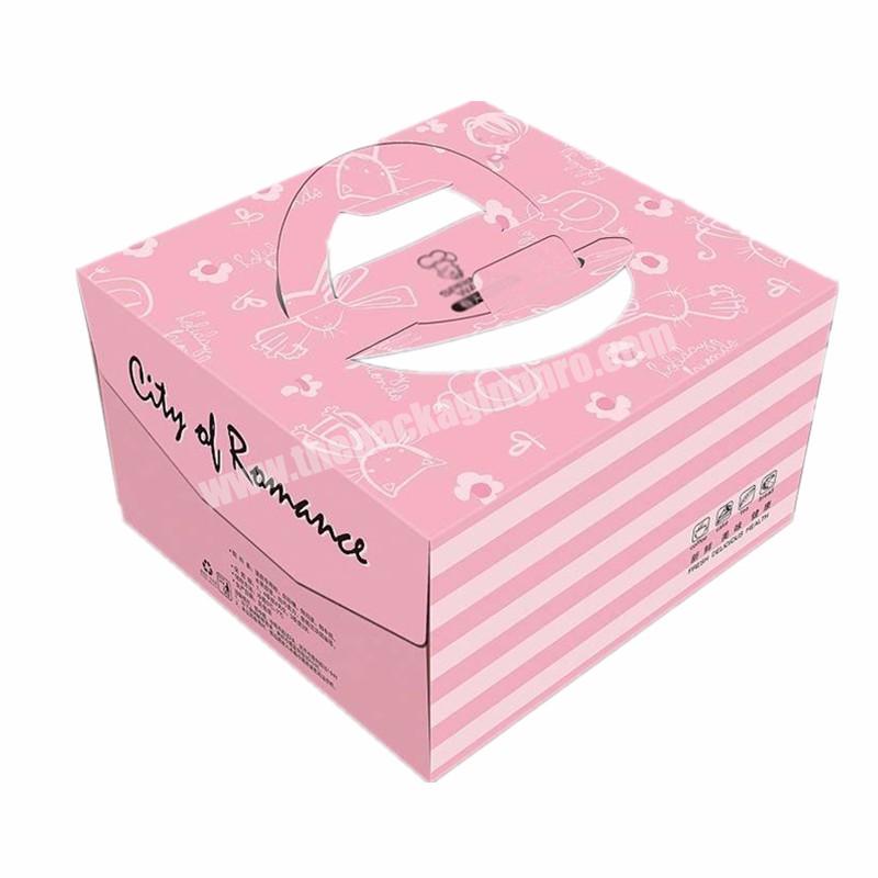 Coated Paper Handle Clear Window Cake Box Customized Size and Logo Printing Packaging Box Corrugated Paper Gift & Craft Handmade
