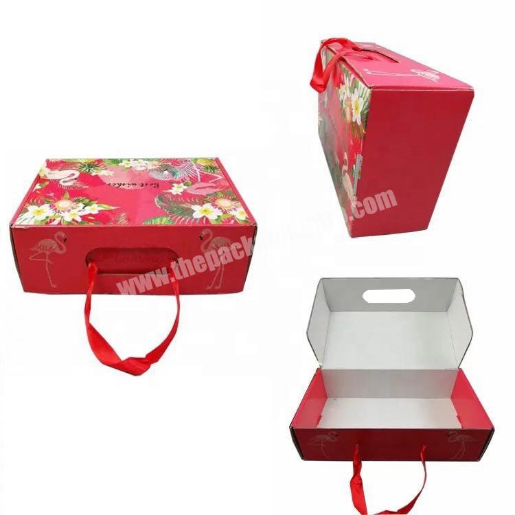 Corrugated shipping boxes for wedding dress with carry up handles