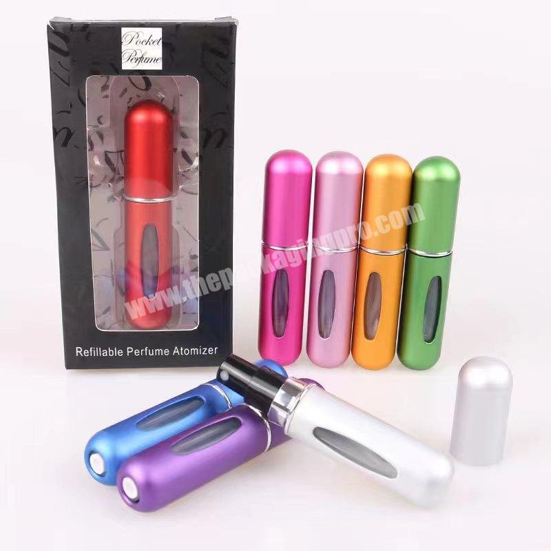 Custom 5ml Refillable Skincare Perfume Atomizer Sprayer Bottle Paper Box With PVC Blister