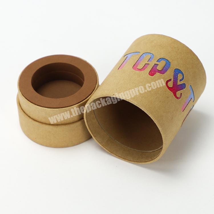 Custom Accept Biodegradable Recycled Round Cylinder Circle Cardboard Paper Tubes Kraft Gift Box Packaging For Candle
