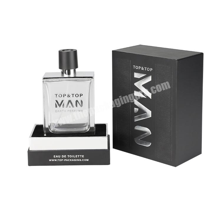 Custom Black Solid Perfume Bottle Packaging Luxury Cardboard Paper Gift Box