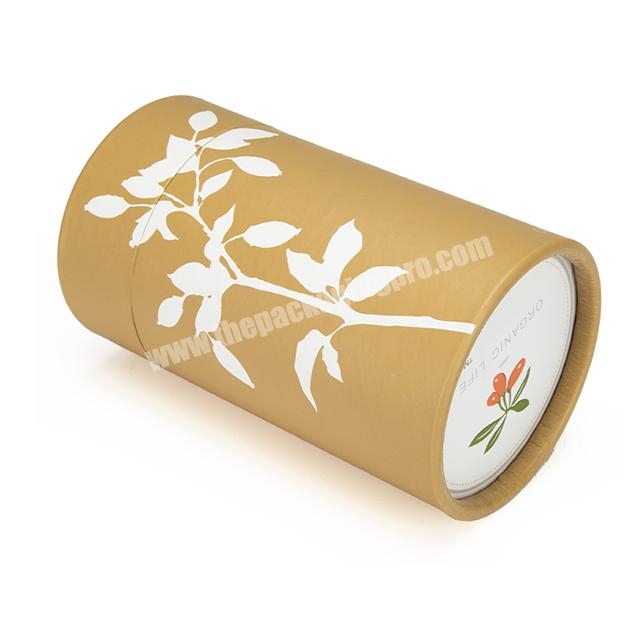 Custom Brown Cardboard Round Box Eco-friendly Cylinder Gift Box for T-shirt Packaging