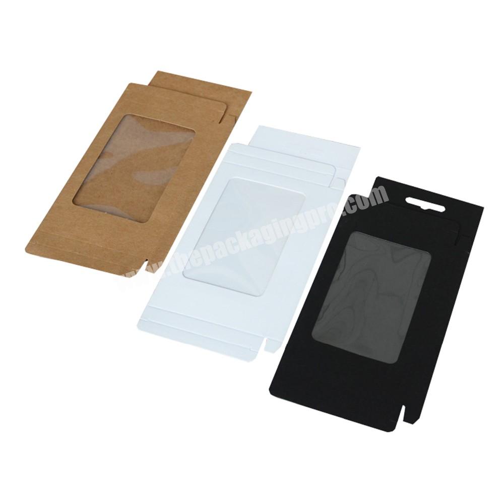 Custom Clear PVC Window Doll Tea Coffee Phone Case Paper Display Box With Hanger