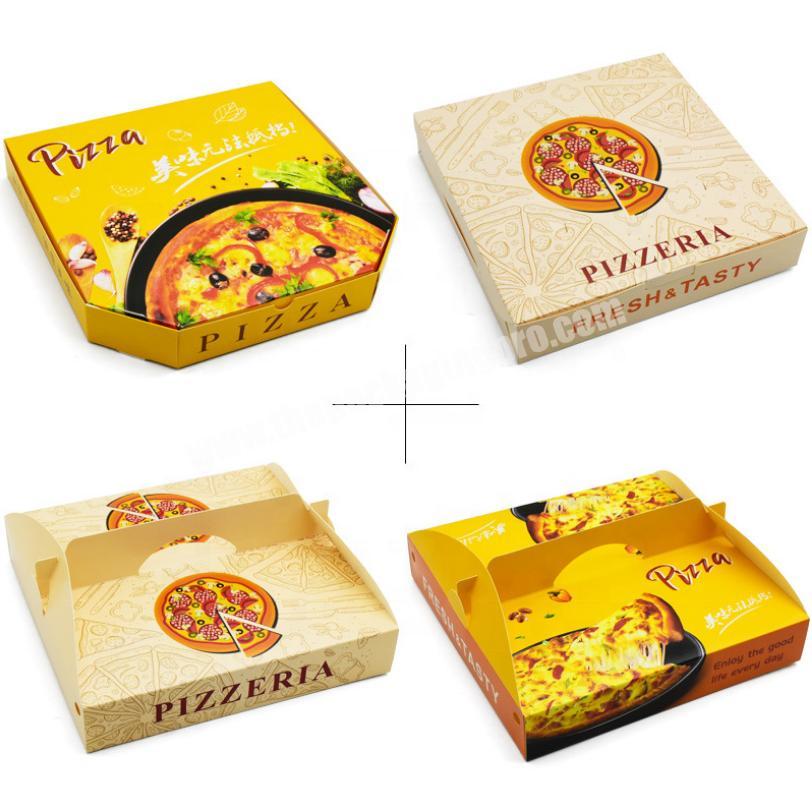Custom Creative Portable Kraft Corrugated Cardboard Pizza Take Away Box Packaging With Handle