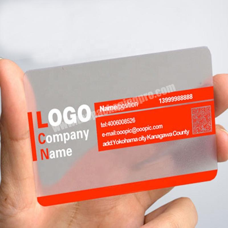 Custom Elegant Gold Silver Foil Logo Printing Transparent Plastic PVC  Paper Business Cards