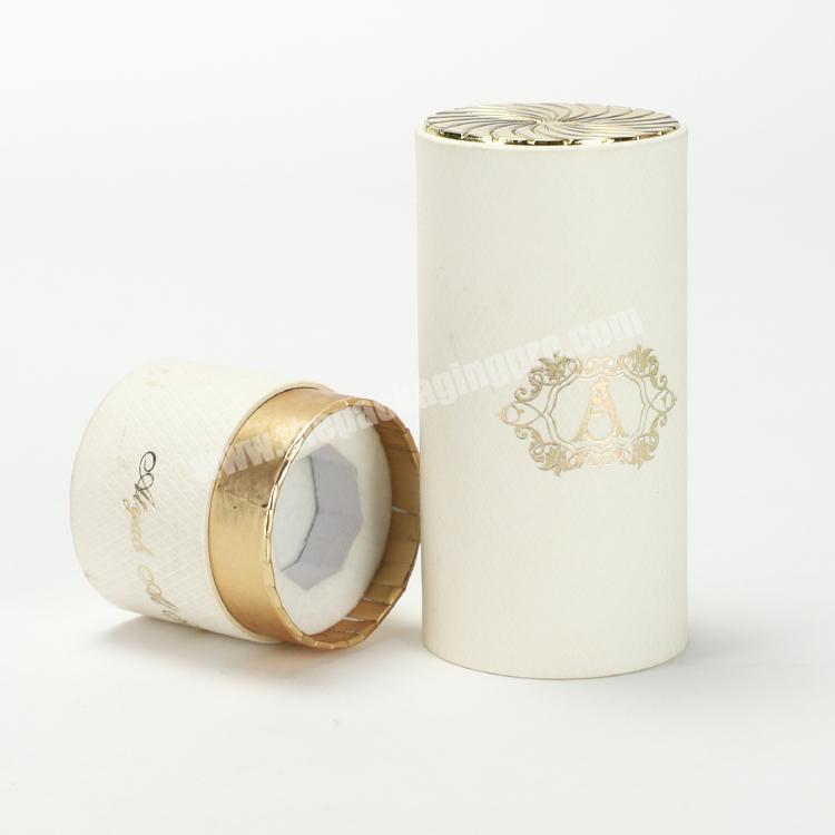 Custom Emty Luxury Perfume Bottle Packing Cylinder Fragrance Bottle Unique Candle Cosmetic Carton Round Box For Perfume