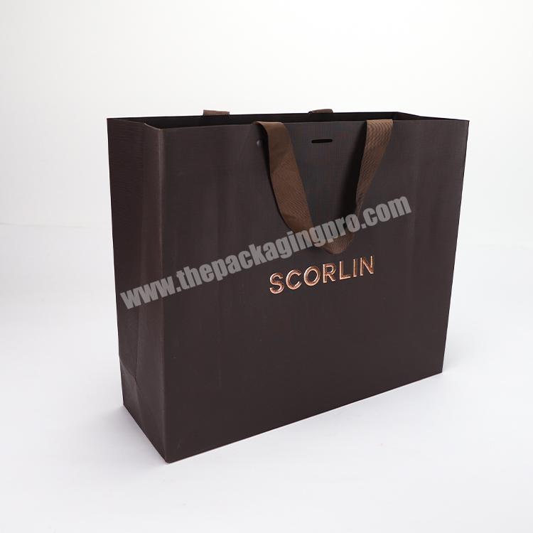Custom Extra Heavy Duty Paper Bags with Handles Printing Hot Stamping Logo Luxury Gift Packaging Bag