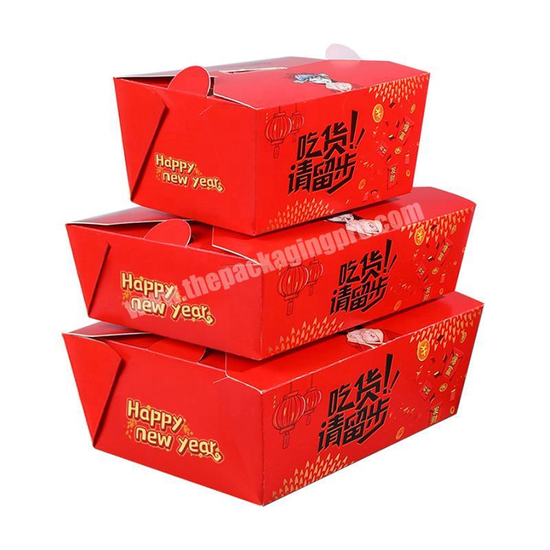 Custom Food Take Out Packaging Box Fried Chicken Barbecue Leak Grease Resistant For Restaurant Paper Box