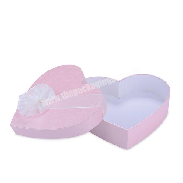 Custom Heart Shaped Necklace Gift Box Pink Rigid Cardboard Cutlery Set Gift Box Paper Spa Gift Box For Women