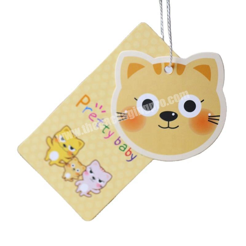 Custom Kids Clothing Hang Tag Design DIY Garment Hang Tag with String Attachment High Quality Tags Cardboard for Jeans