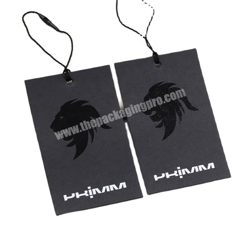 Custom Branded Paper Hang Tag 4x8cm 600GSM Cotton Textured Paper with  Embossed Logo Garment String Tag Price Size Tag