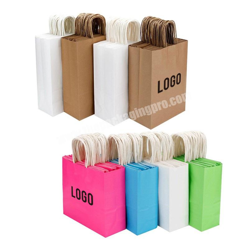 Custom Logo Low MOQ Low Cost Brown Bread Shopper Paper Bag White Kraft Cheap Paper Bags With Handles