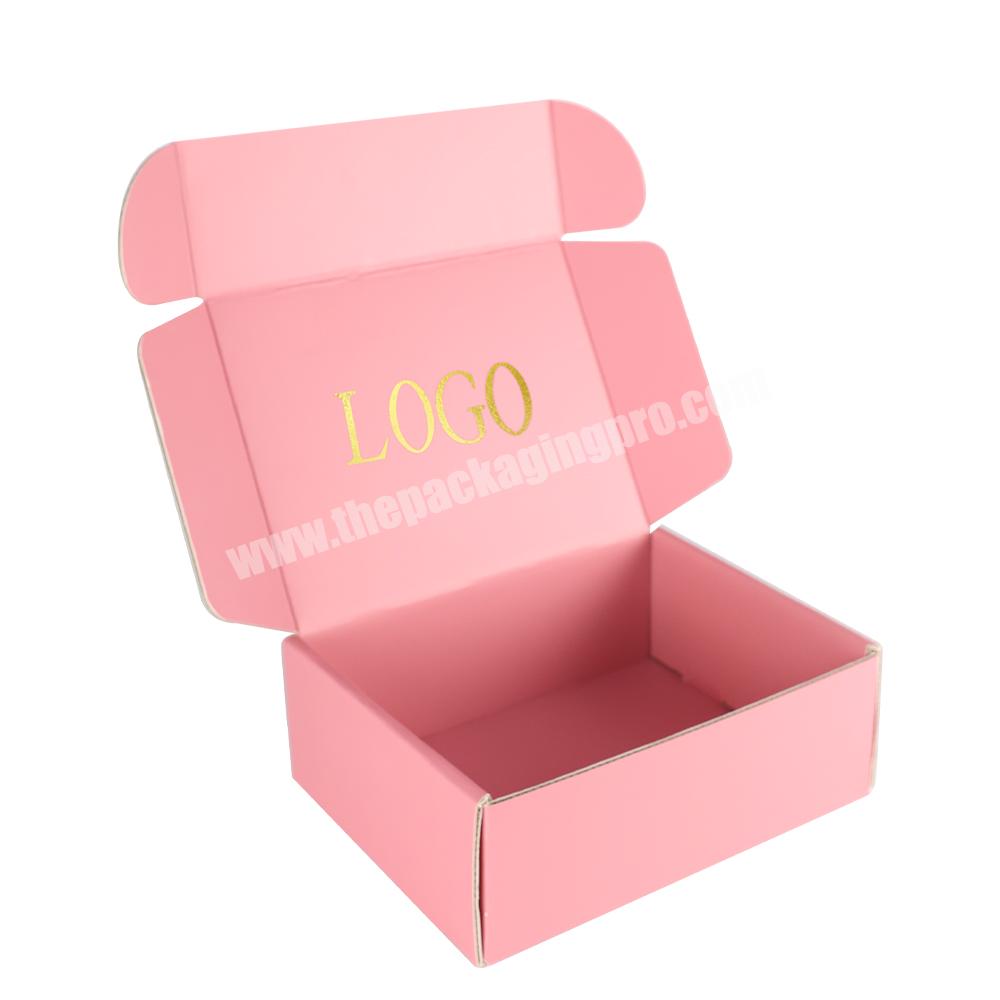 Custom Logo Pink Corrugated Mailer Cardboard Cajas De Papel Cosmetic Paper Box Packaging Mailing Postal Gift Shipping Boxes