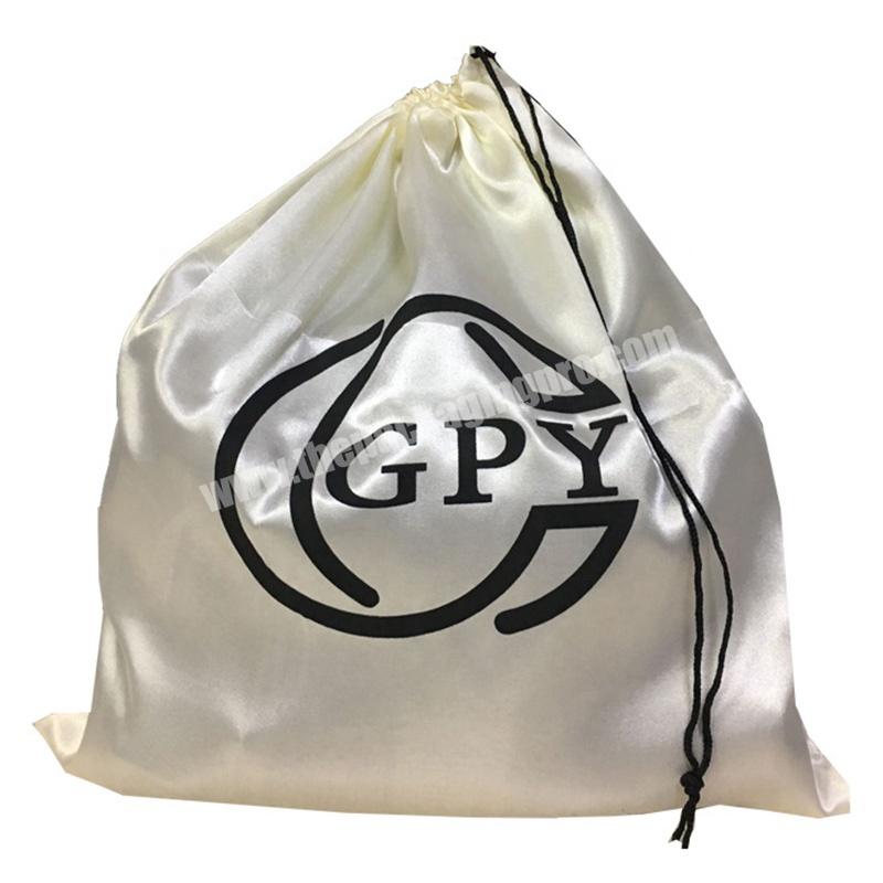Custom Logo Printed Big Satin Shoe Dust Bag Wholesale Drawstring Dust Bag Dustbags for Handbag Packaging with Logo Print