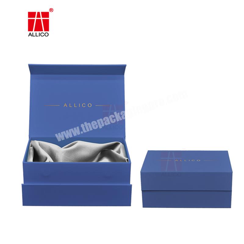 Custom Logo Printed Handmade Deluxe Cardboard Wig Extensions Magnetic Closure Book Gift Packaging Box