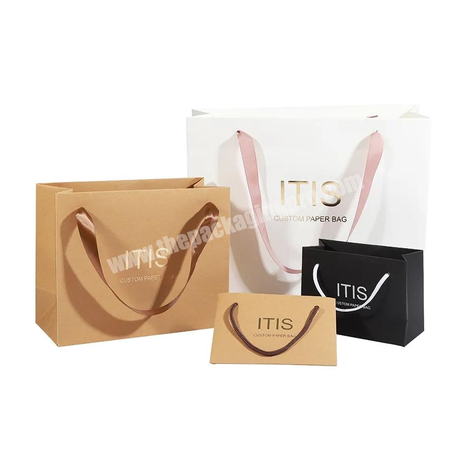 Custom Logo Printed Luxury Shopping Paper Bag 250 gsm Art Paper Bag For Clothes