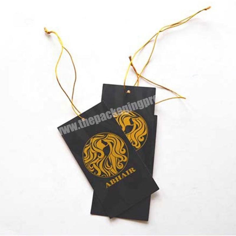 Custom Logo Printing Paper Hangtag Wig Bundle Hair Extensions Labels and Tags for Hair