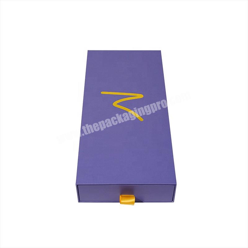 Custom Logo Size Color Printed Handmade Paper Box Batch Customization Beautiful Purple High Quality Recycled Drawer Paper Box