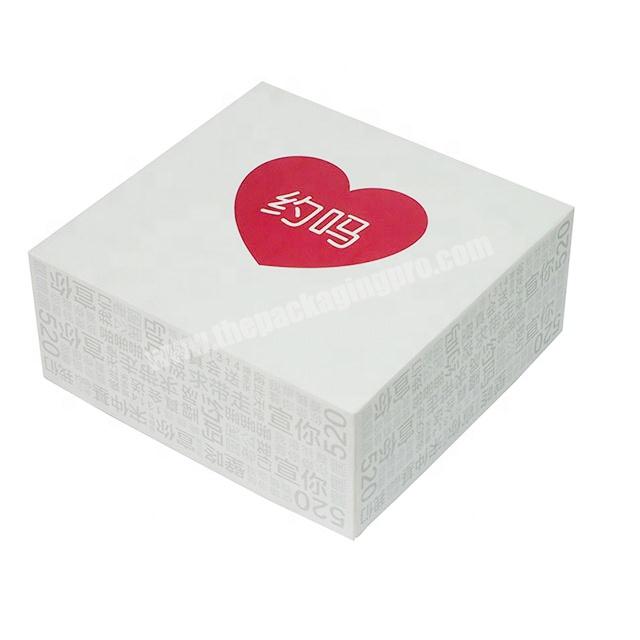 Custom Logo White Empty Cosmetic Rigid Hard Case Cardboard Packaging Organizer Storage  Lid And Base Gift Box