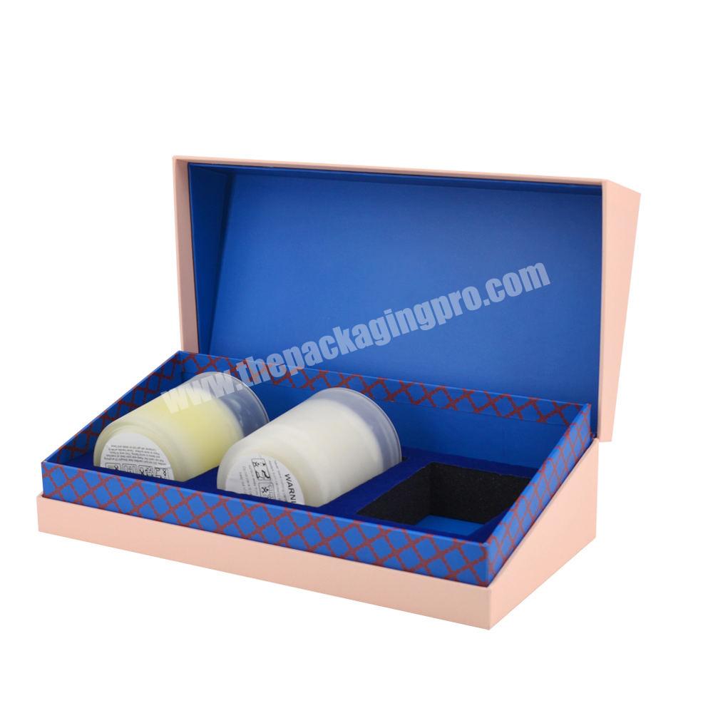 Custom Logo paper cardboard Printed luxury round rigid  pink candle gift packaging box