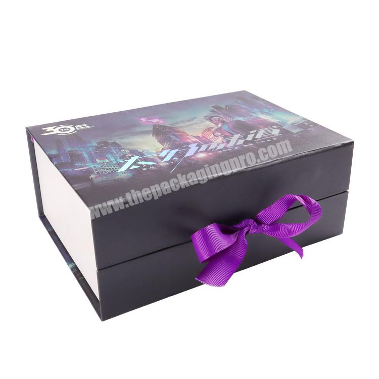 Custom Luxury  gold Logo Rigid Cosmetic Brand 15ml  30ml essential oil magnetic purple Gift Packaging Box With EVA insert