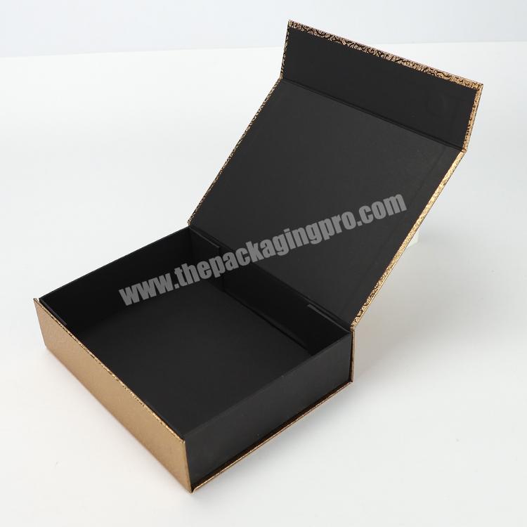 Custom Luxury Gold Color Flat Foldable Decorative Stylish Gift Box for Products Packaging