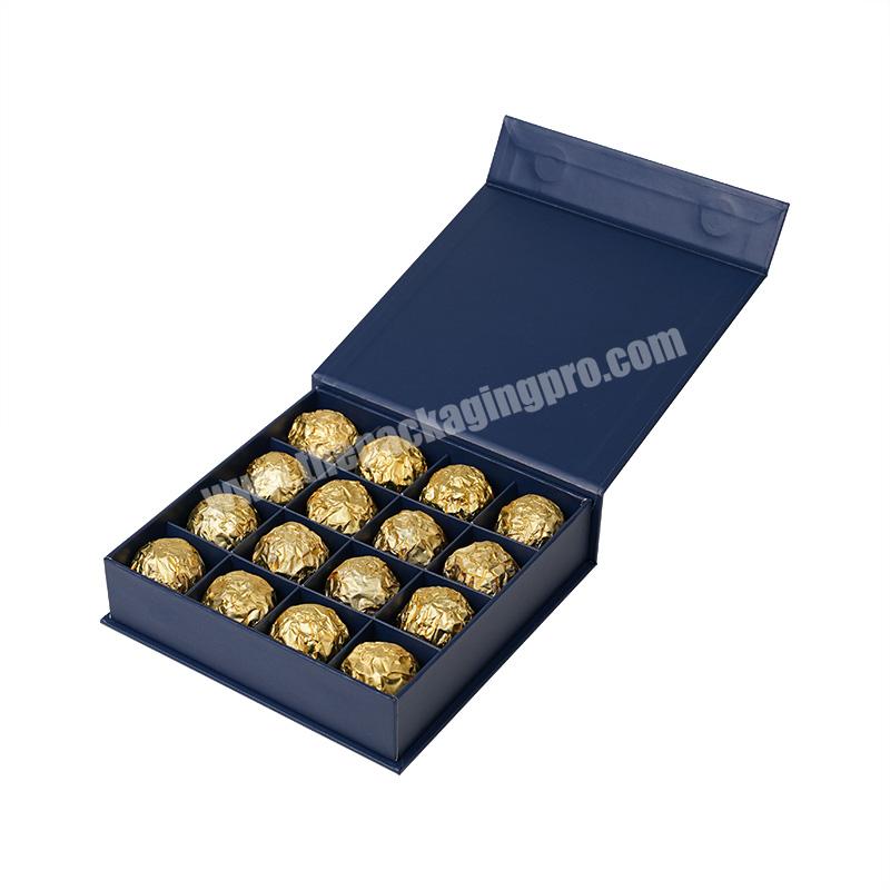 Custom Luxury Paper Packaging Chocolate Candy Gift Box with Divider Box For  12 16 20 24 piece chocolate packaging