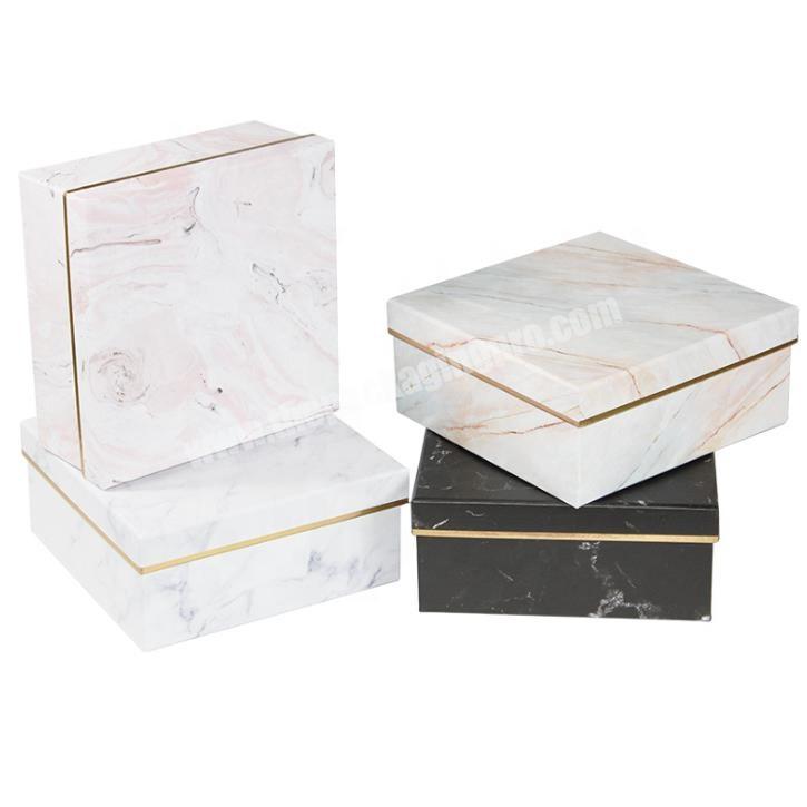 Custom Luxury Recycle Paper Marble jewelry Packaging Gift Boxes