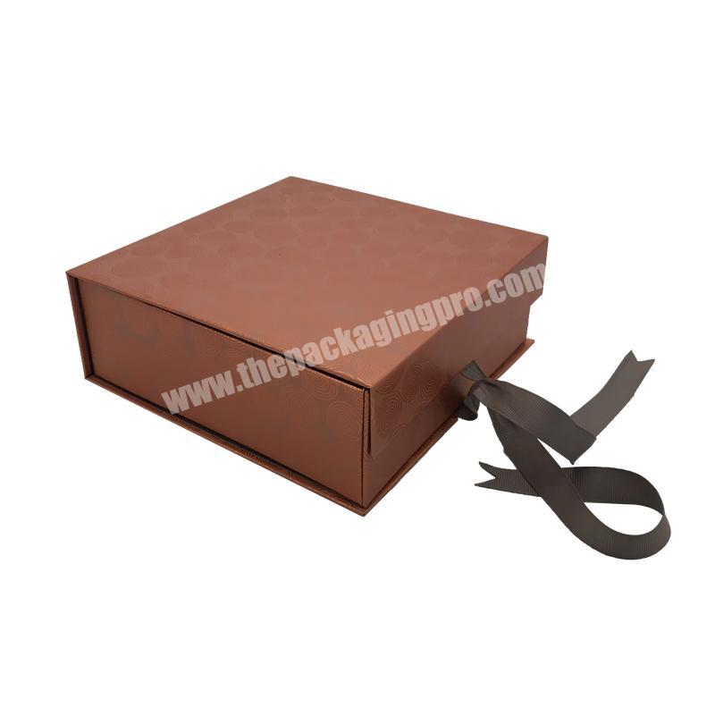 Custom Luxury Stamping Foils Magnet Wrapping Gift Packaging Box For Valentine With Ribbon